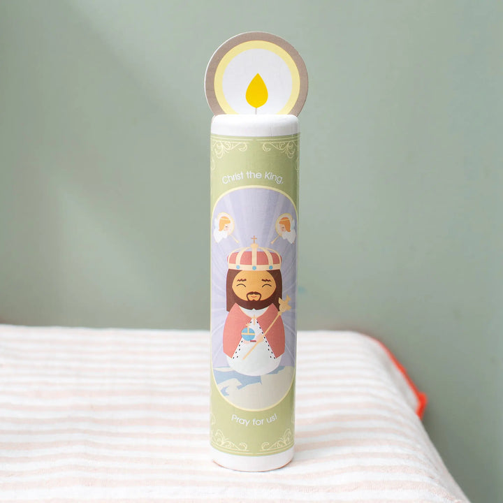 Christ the King (Apostles' Creed) Wooden Prayer Candle Shining Light Dolls