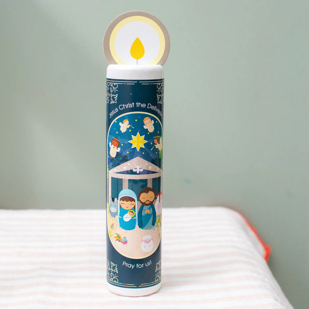 Jesus Christ, the Deliverer (Christmas Anticipation) Wooden Prayer Candle Shining Light Dolls