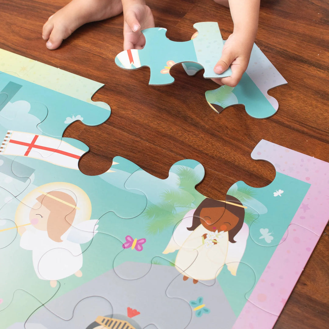 Easter Morning Giant Floor Puzzle 24" x 36" Shining Light Dolls
