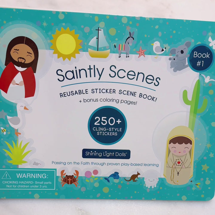 Saintly Scenes Book Set - Reusable Sticker Scene and Coloring Book - Set of Four Books