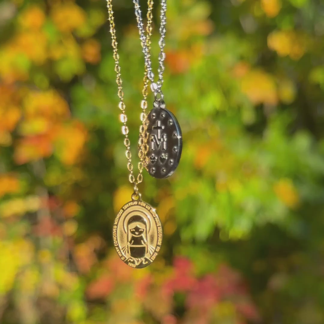 Miraculous Medal - 18K Gold over 316 Stainless Steel