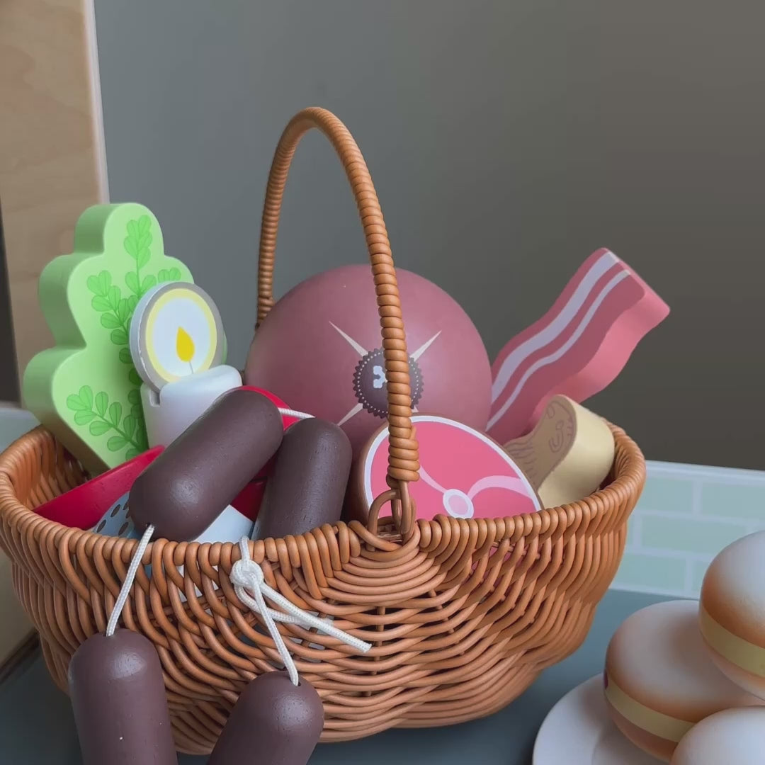 Holy Saturday Easter Basket Blessing Wooden Play Food Set- Mini Catholic Kitchen