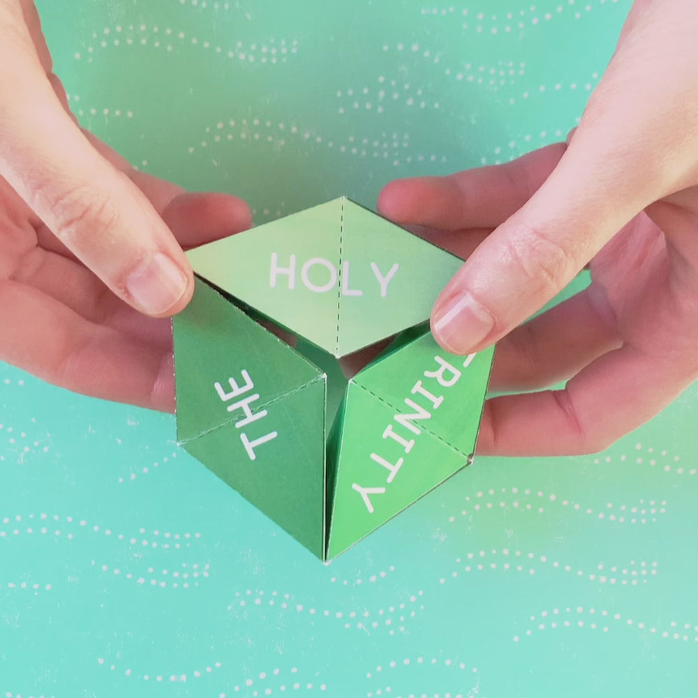 
                  
                    Load and play video in Gallery viewer, The Holy Trinity Flexagon Paper Toy - Digital Download
                  
                