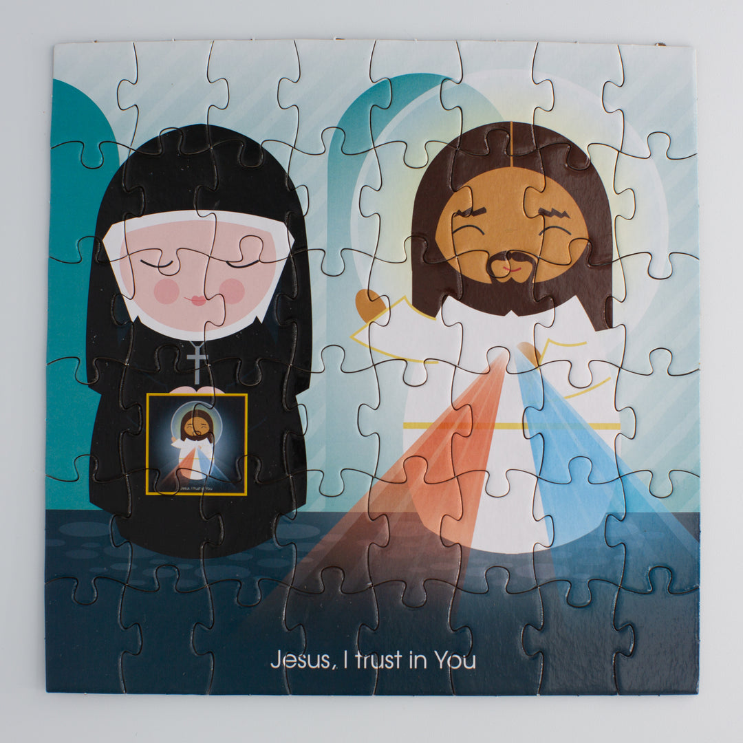 Divine Mercy Jesus & St. Faustina Mini Puzzle - Shining Light Dolls