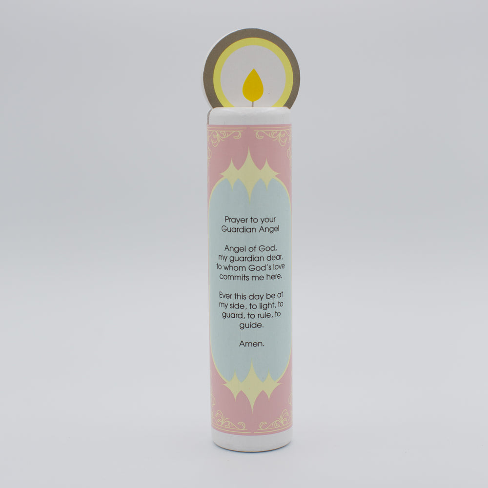 Guardian Angel Wooden Prayer Candle - Shining Light Dolls