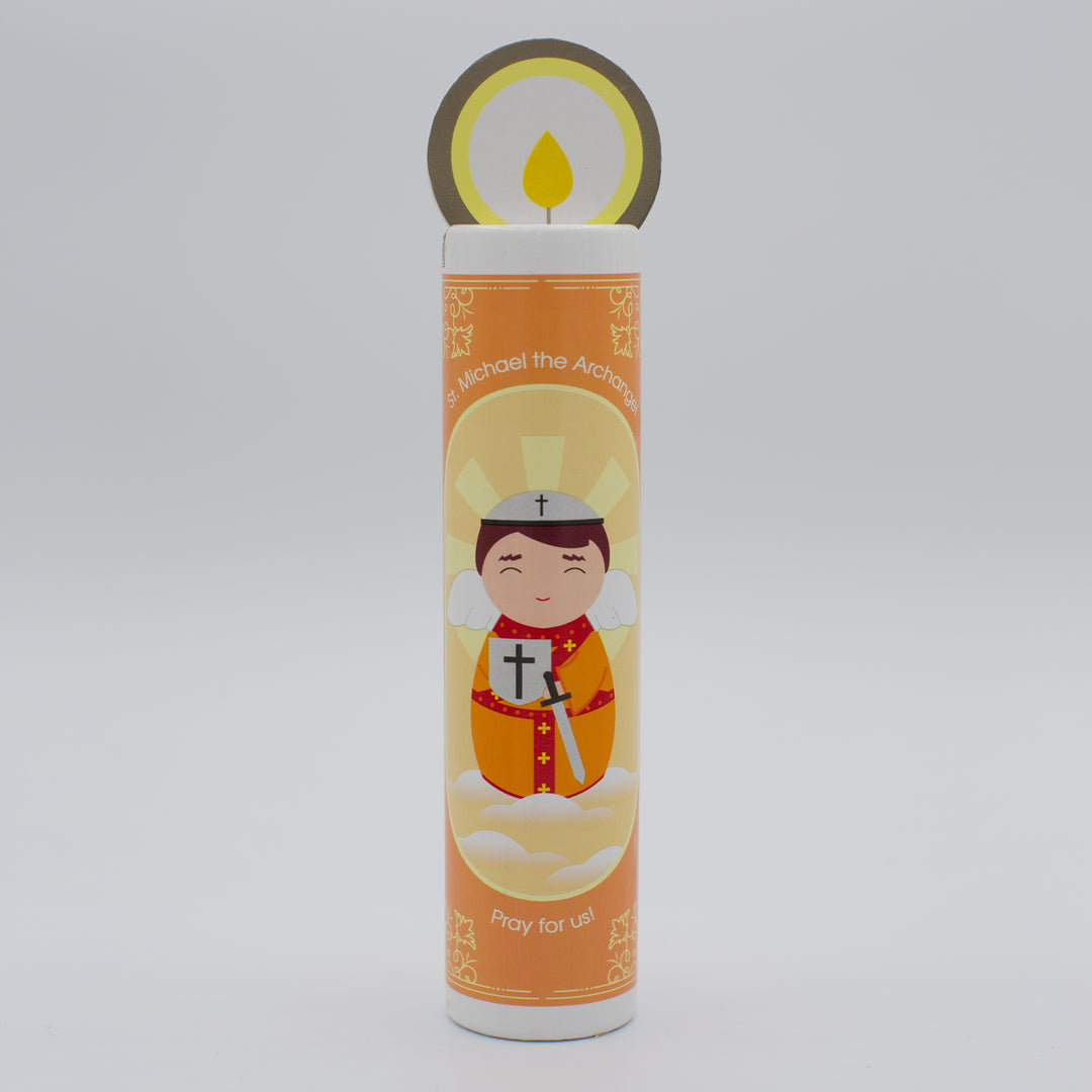 St. Michael Wooden Prayer Candle - Shining Light Dolls