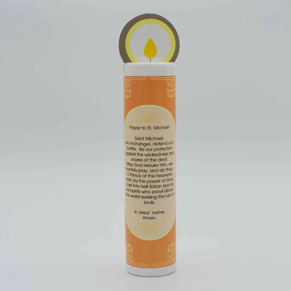 St. Michael Wooden Prayer Candle - Shining Light Dolls