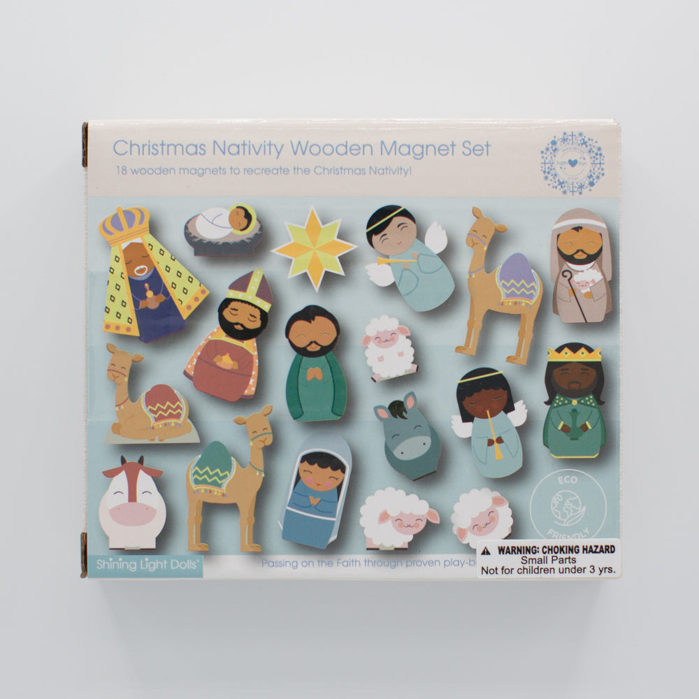 Christmas Nativity Wooden Magnet Set - Shining Light Dolls