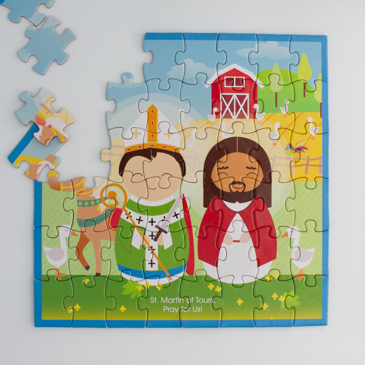 St. Martin of Tours and Jesus Mini Puzzle - Shining Light Dolls
