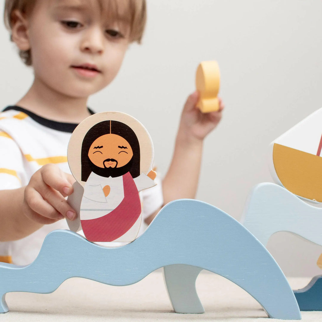 Jesus And Peter Walk On Water Sticker Scenes - 12 Backgrounds & 12 Sticker Sheets, Sunday School Activity, Religious Craft