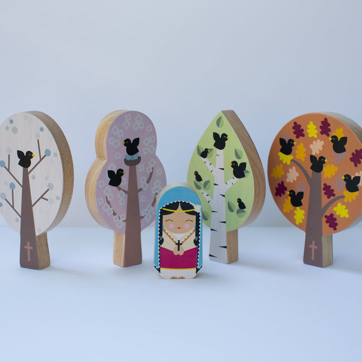 St. Kateri's Forest Wooden Seasons Set - Shining Light Dolls