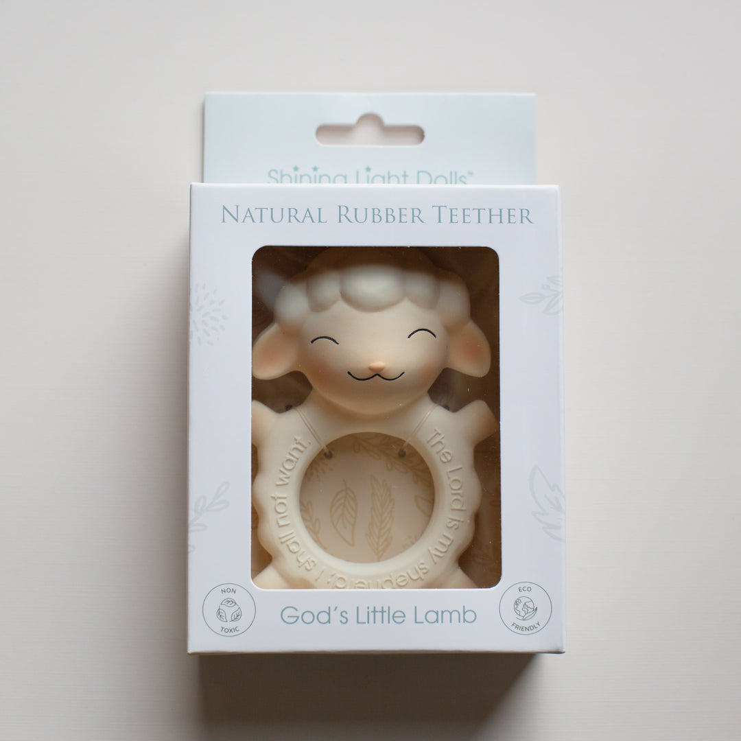 God’s Little Lamb Natural Rubber Teether - Shining Light Dolls
