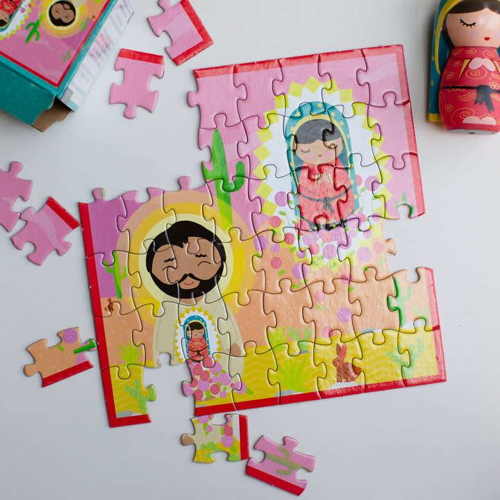 Our Lady of Guadalupe & St. Juan Diego Mini Puzzle - Shining Light Dolls