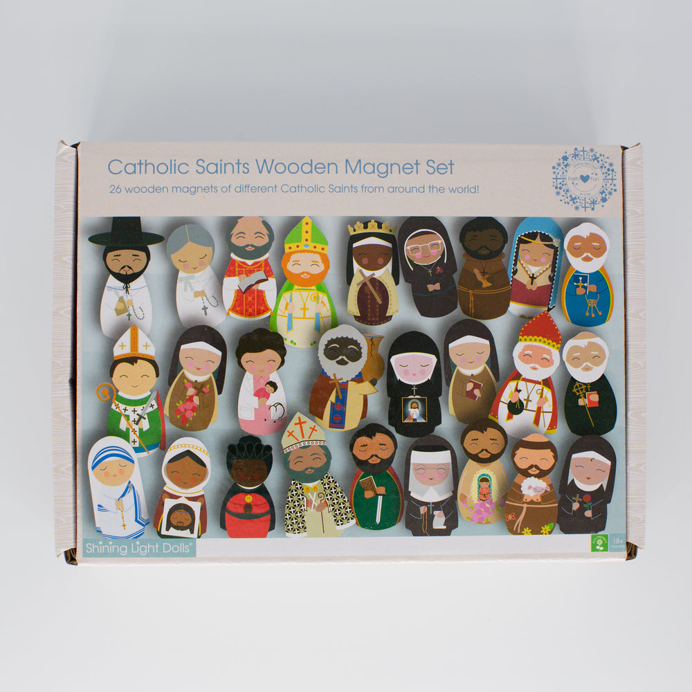 Catholic Saints Wooden Magnet Set - Shining Light Dolls
