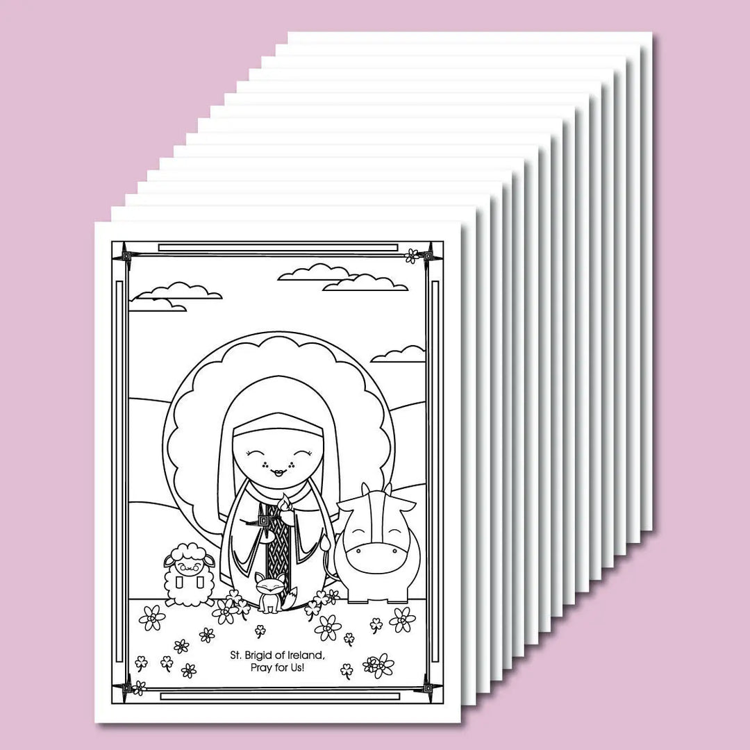 February Saints Coloring Sheets - Digital Download - Shining Light Dolls