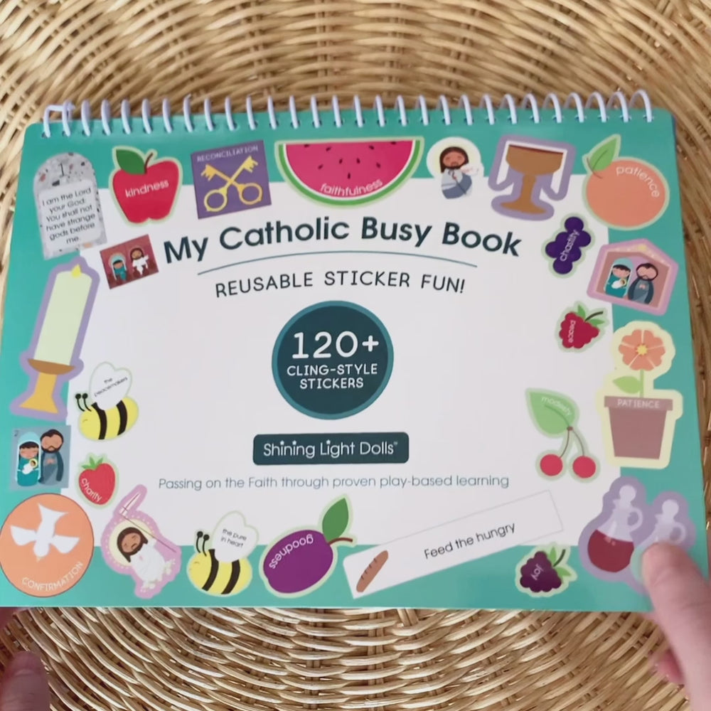 
                  
                    Load and play video in Gallery viewer, My Catholic Busy Book Reusable Sticker Fun
                  
                