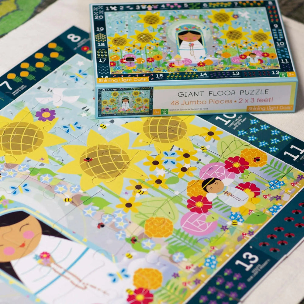 Mary Garden Counting Search & Find Giant Floor Puzzle 24" x 36" - Shining Light Dolls